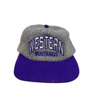 Vintage 90s Starter Western University Baseball Cap Grey Wool One Size Men’s
